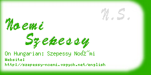 noemi szepessy business card